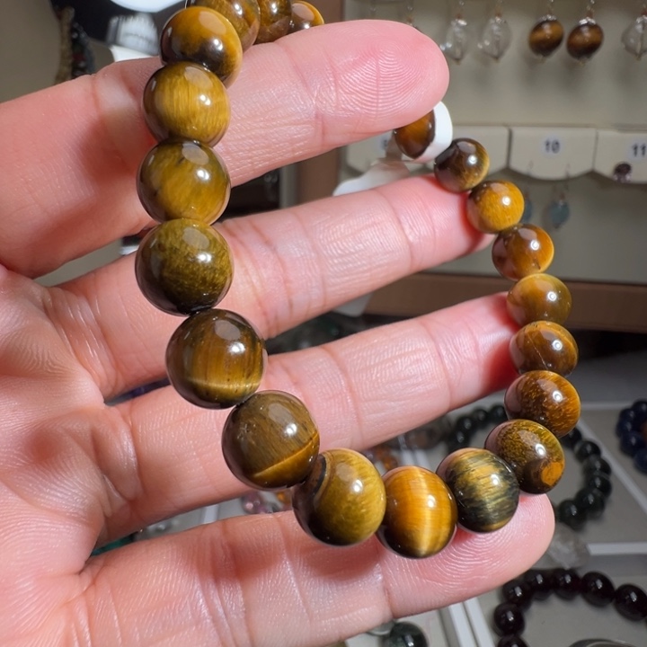 木变石（虎睛石）未镶嵌手链天然金虎眼石8.52mm