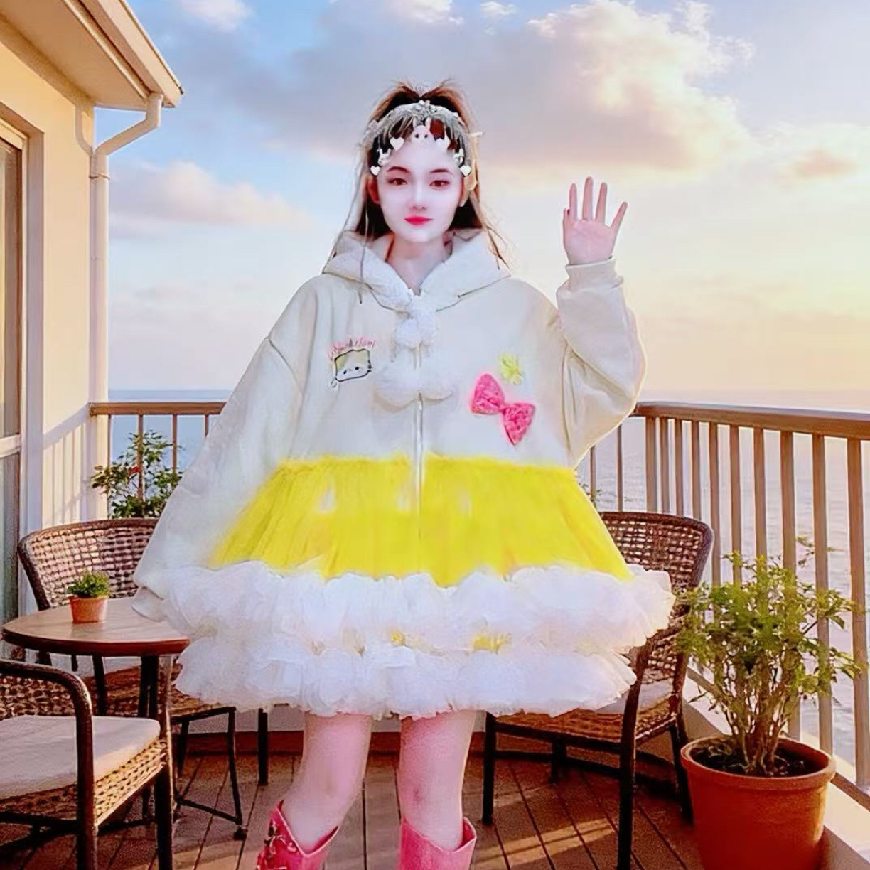 【面条家】5723#设计师原创可爱百搭日常仙仙棉服外套