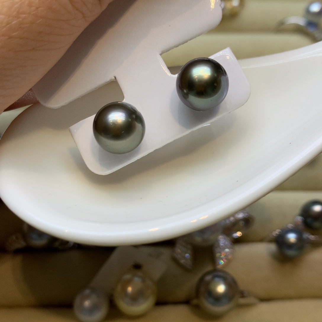 银S925镶嵌耳饰海水珍珠