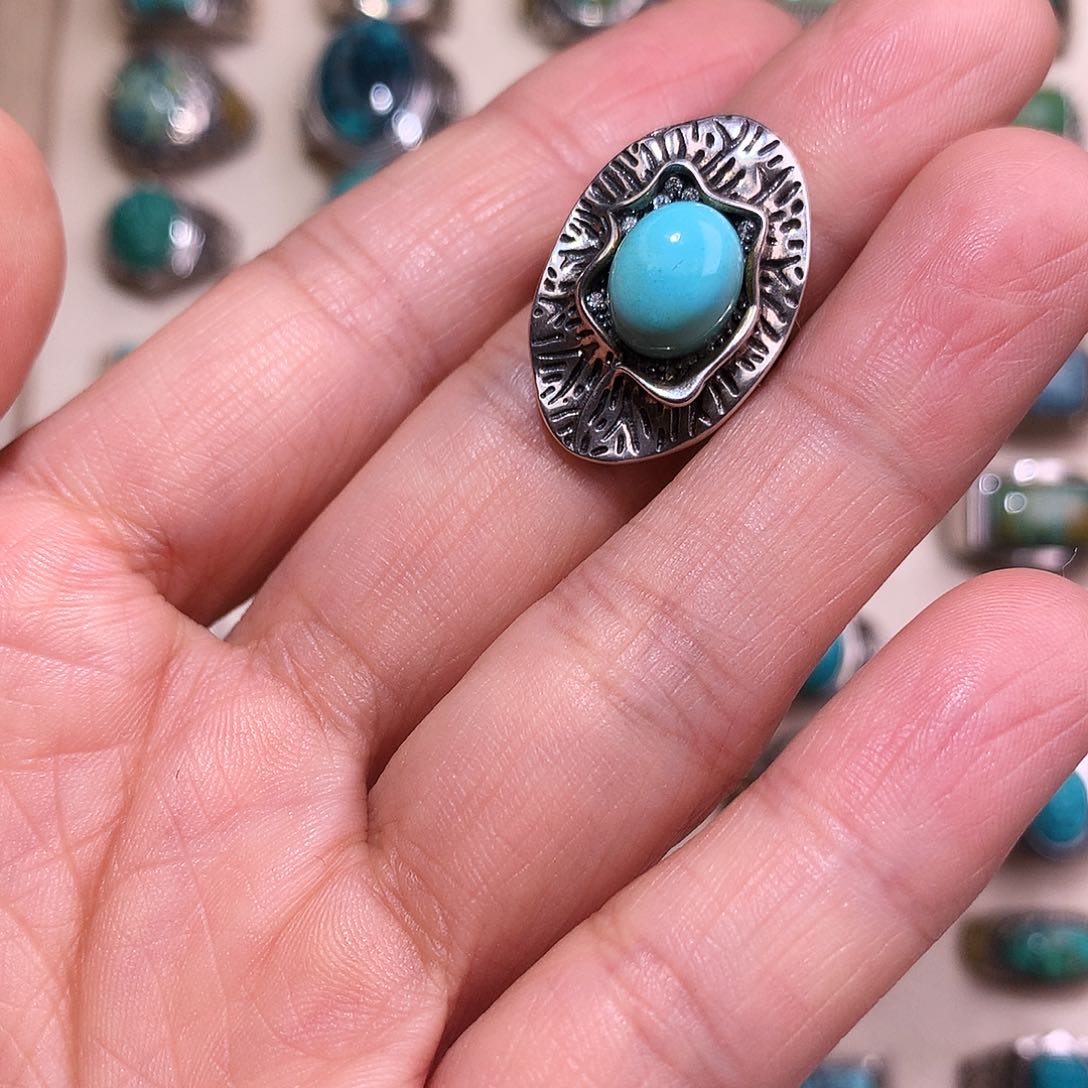 绿松石挂件银S925镶嵌