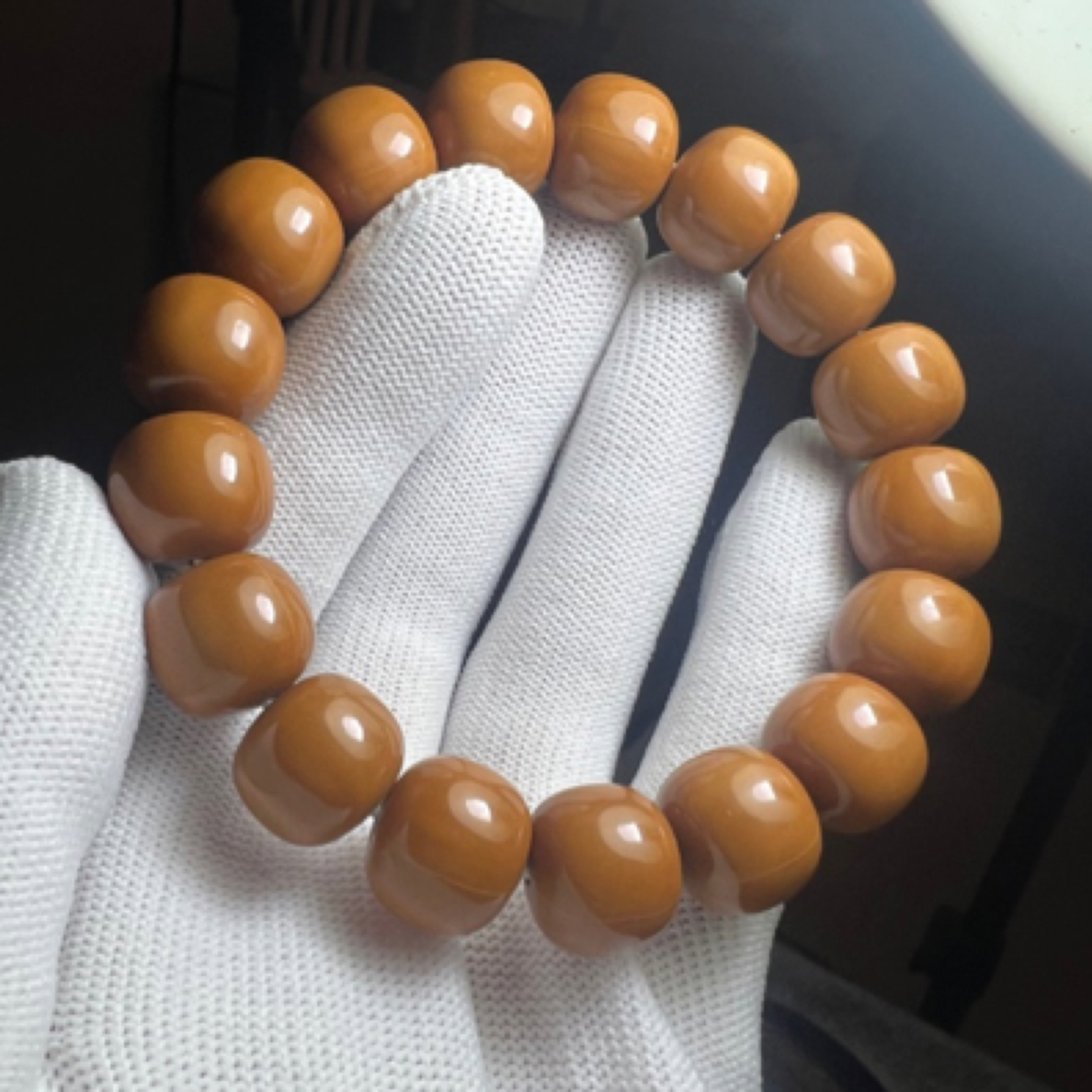 《全品老型》玻璃底猴头雕刻手串