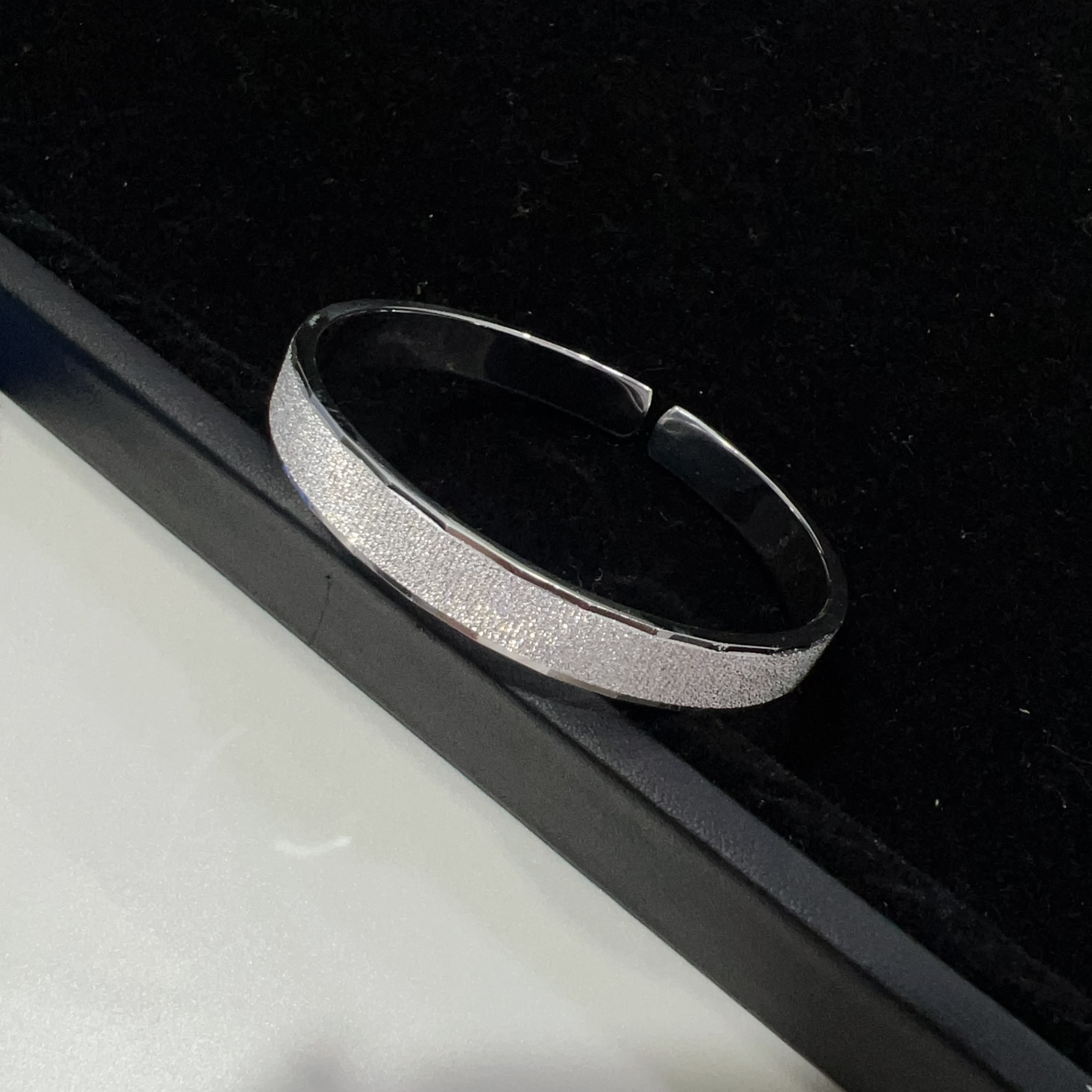 足银手镯 足银999满天星磨砂开口镯18g/35g