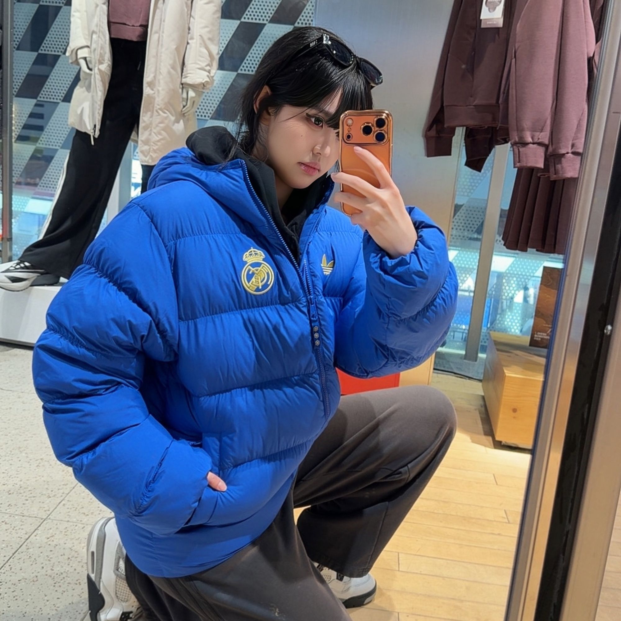 ADIDAS三叶草皇马足球联名REAL CS PJKT连帽棉服 JZ2238 全渠1