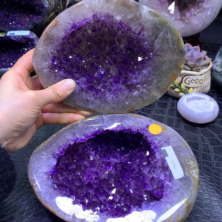 水晶福利乌拉圭紫晶盆未镶嵌