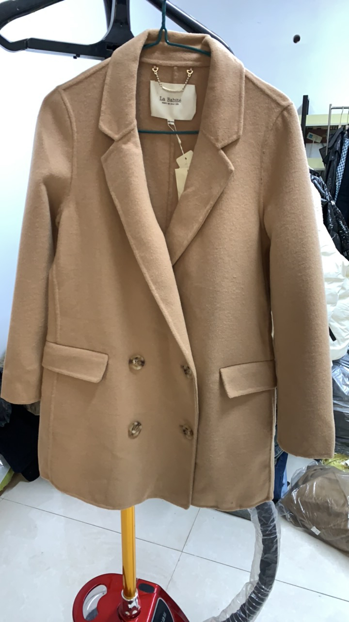 长袖短款秋冬毛呢外套西装上衣女士卡其色气质黄色外套