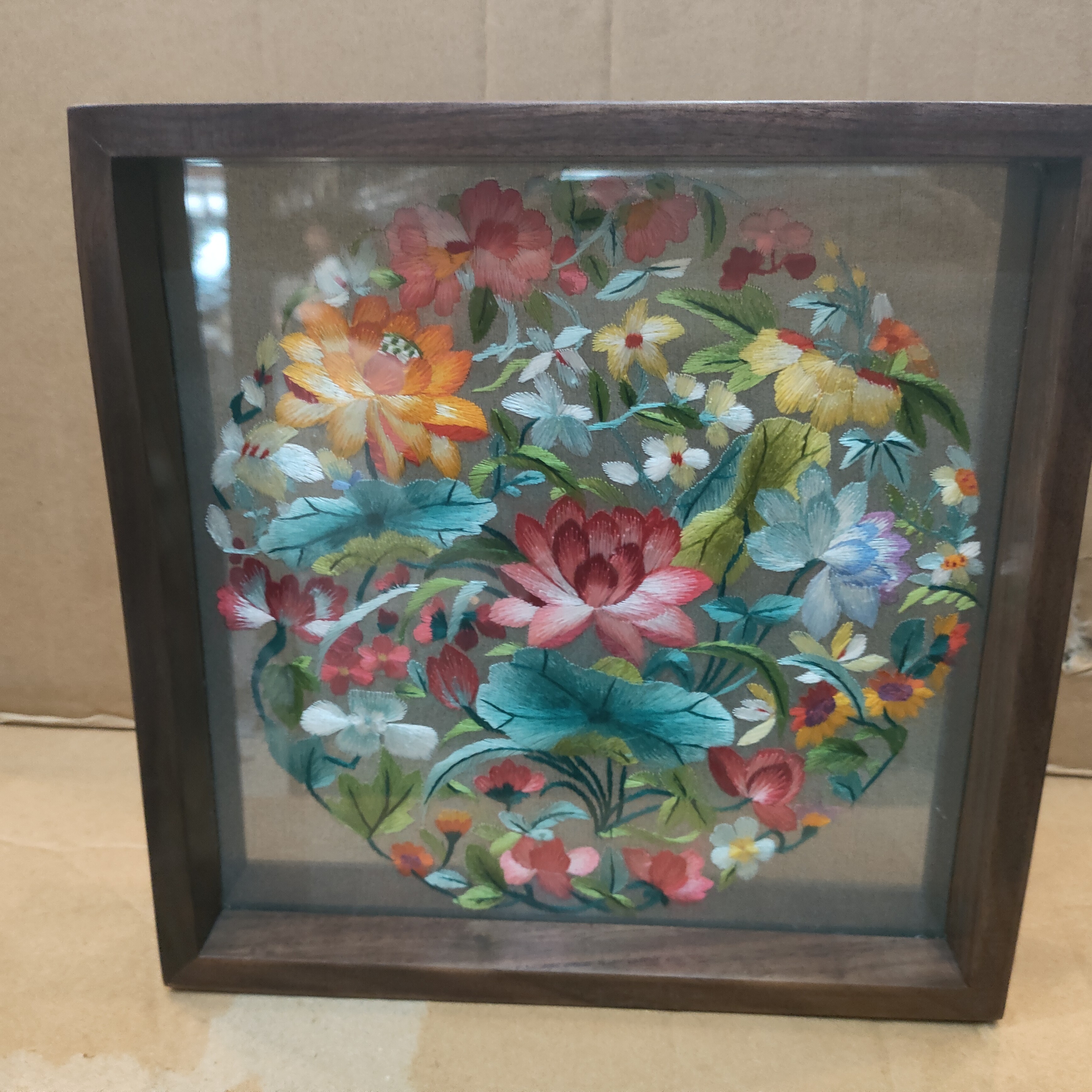 精品非遗纯手工苏绣绣片 20cm*20cm山水花鸟绣