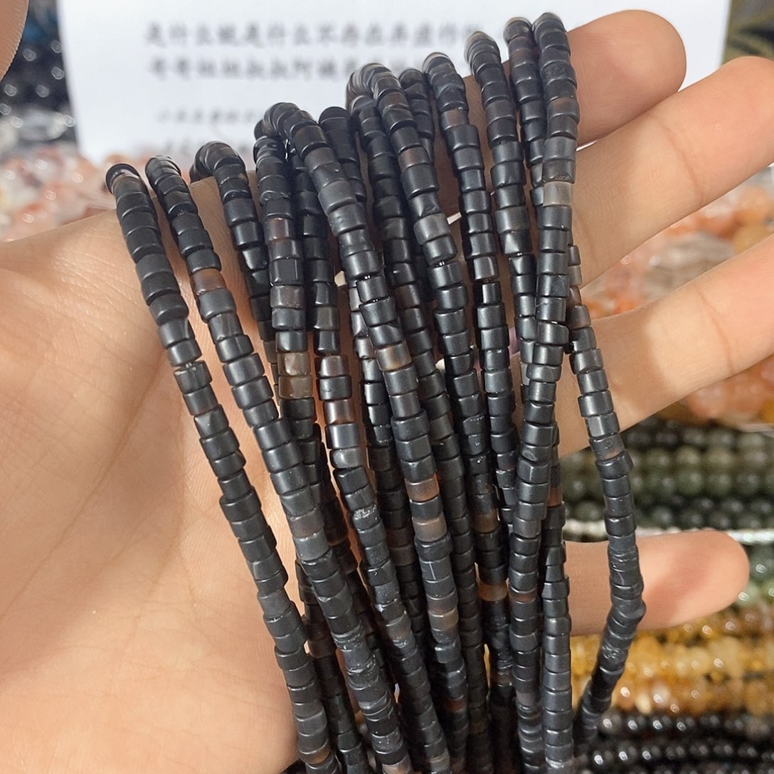 玛瑙/玉髓珠宝半成品未镶嵌一条天然3X4mm玛瑙直切