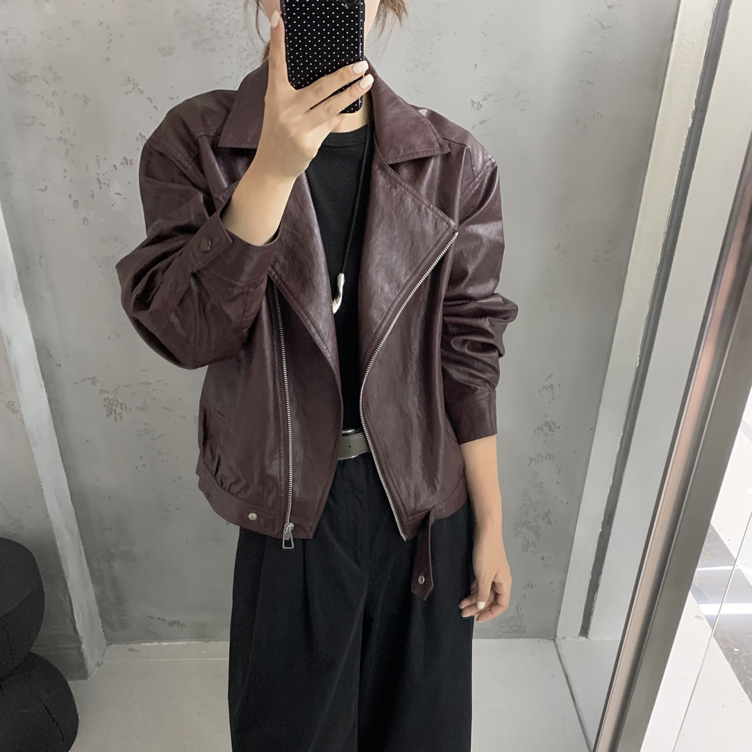 复古机车皮衣外套7085A