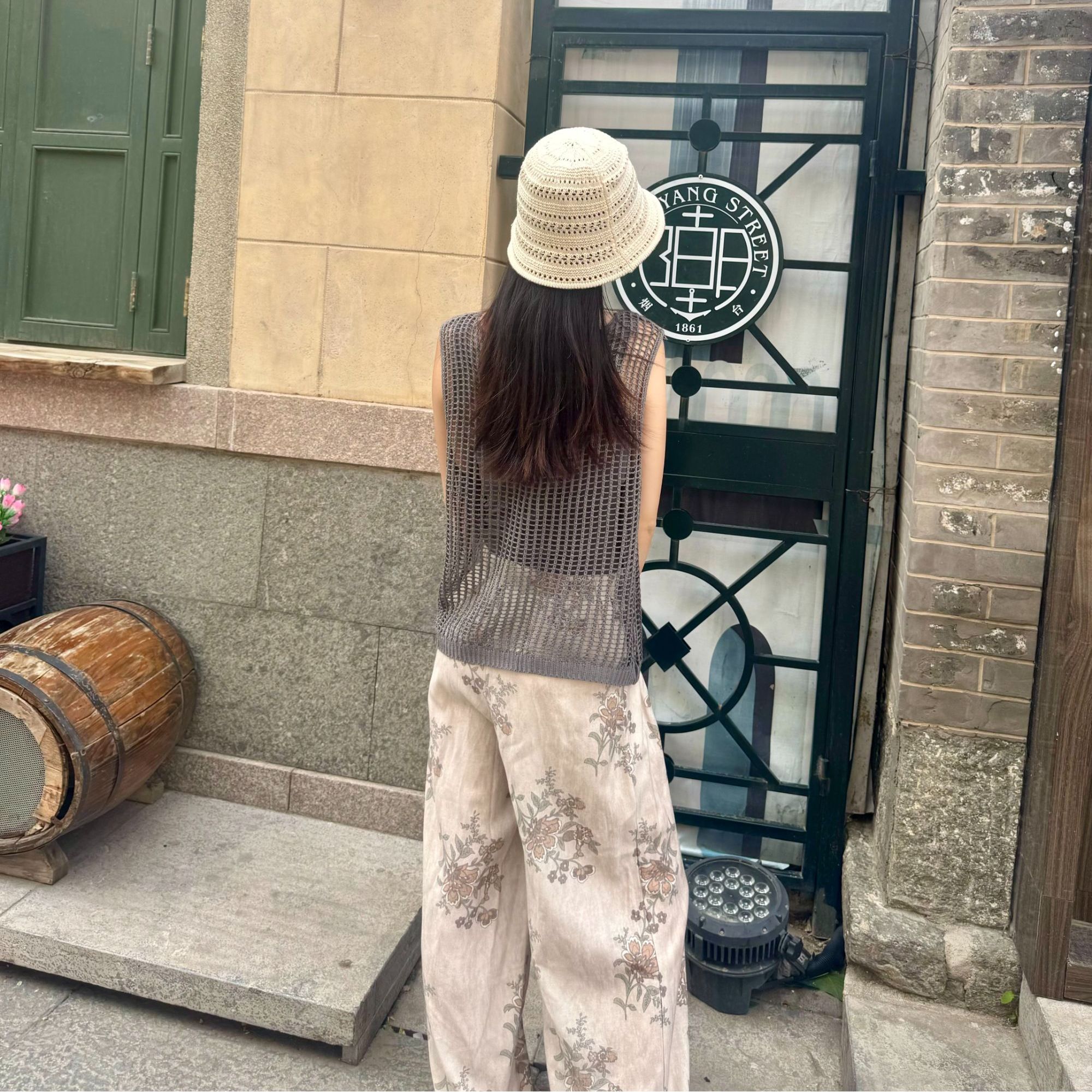 【TINGXUAN】 复古国风艺术感花卉印花廓形休闲裤 Y-0083（M-XL）