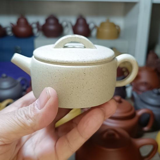 茶壶紫砂原矿白玉段汉瓦内推160cc半手工