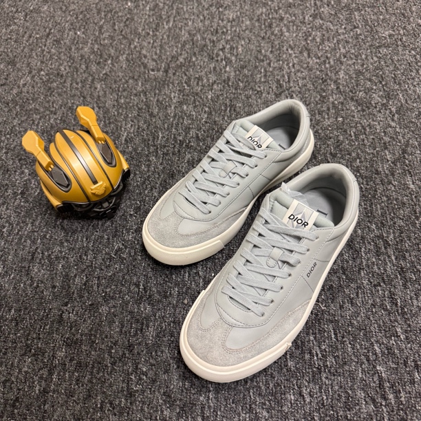 99新 DIOR/迪奥 /42码/B101/灰色拼皮德训板鞋/公价6500