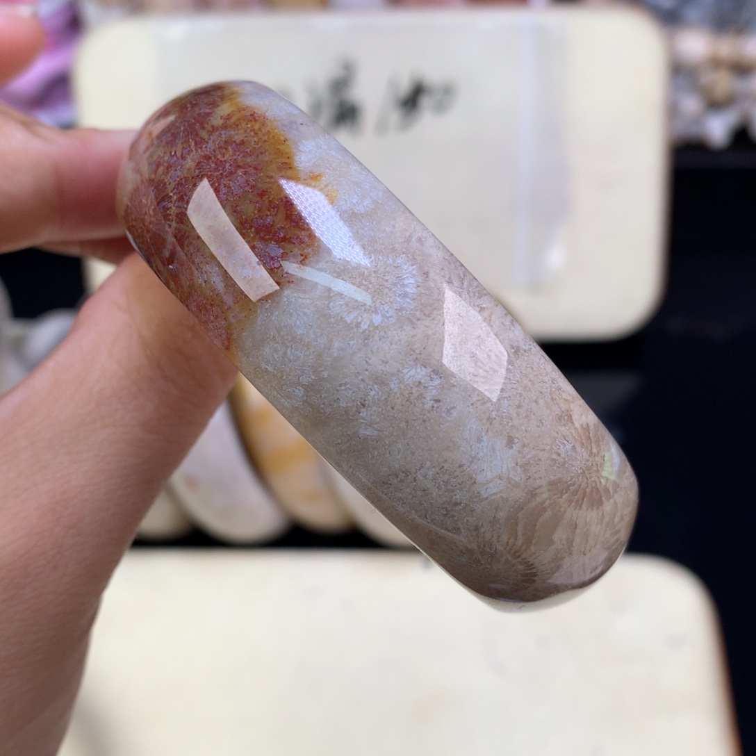 硅化珊瑚（珊瑚玉）未镶嵌吊坠(赠链)（32号）五折手镯55.5圈