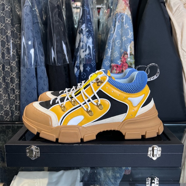 99新 GUCCI/古驰 蓝棕色登山鞋/43码/无盒