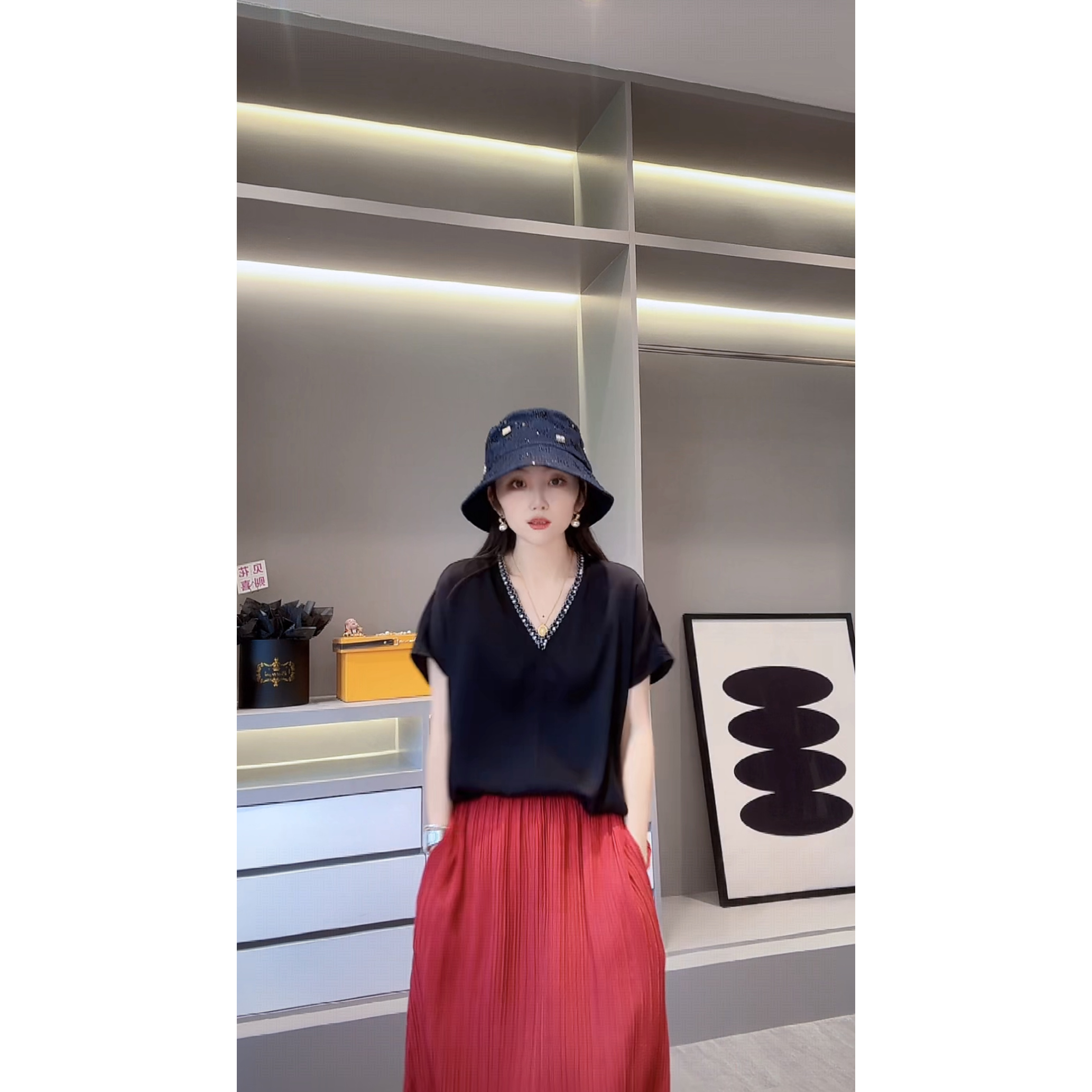 【珍珠扣装饰】CHUN家时尚夏季经典百搭桑蚕丝双乔T恤