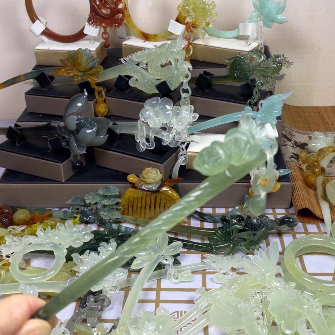 未镶嵌蛇纹石玉发饰