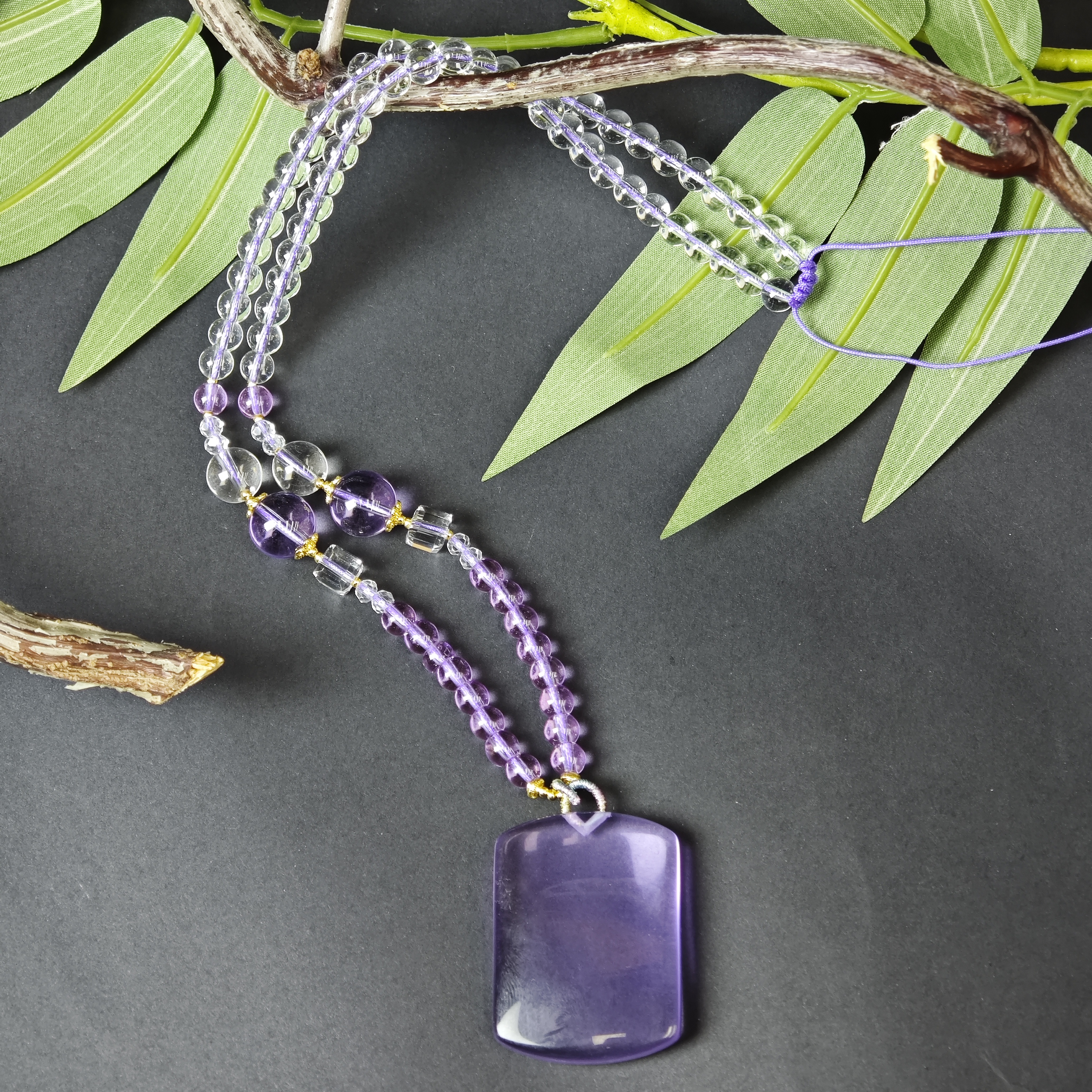 高定珠宝轻奢时尚款紫超无事牌吊坠-y2292