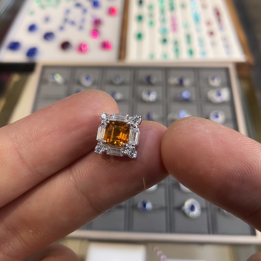 925银培育宝石实心s925银镶