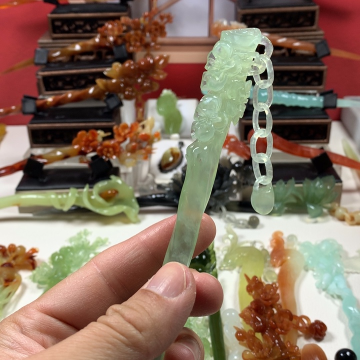 蛇纹石玉发簪未镶嵌
