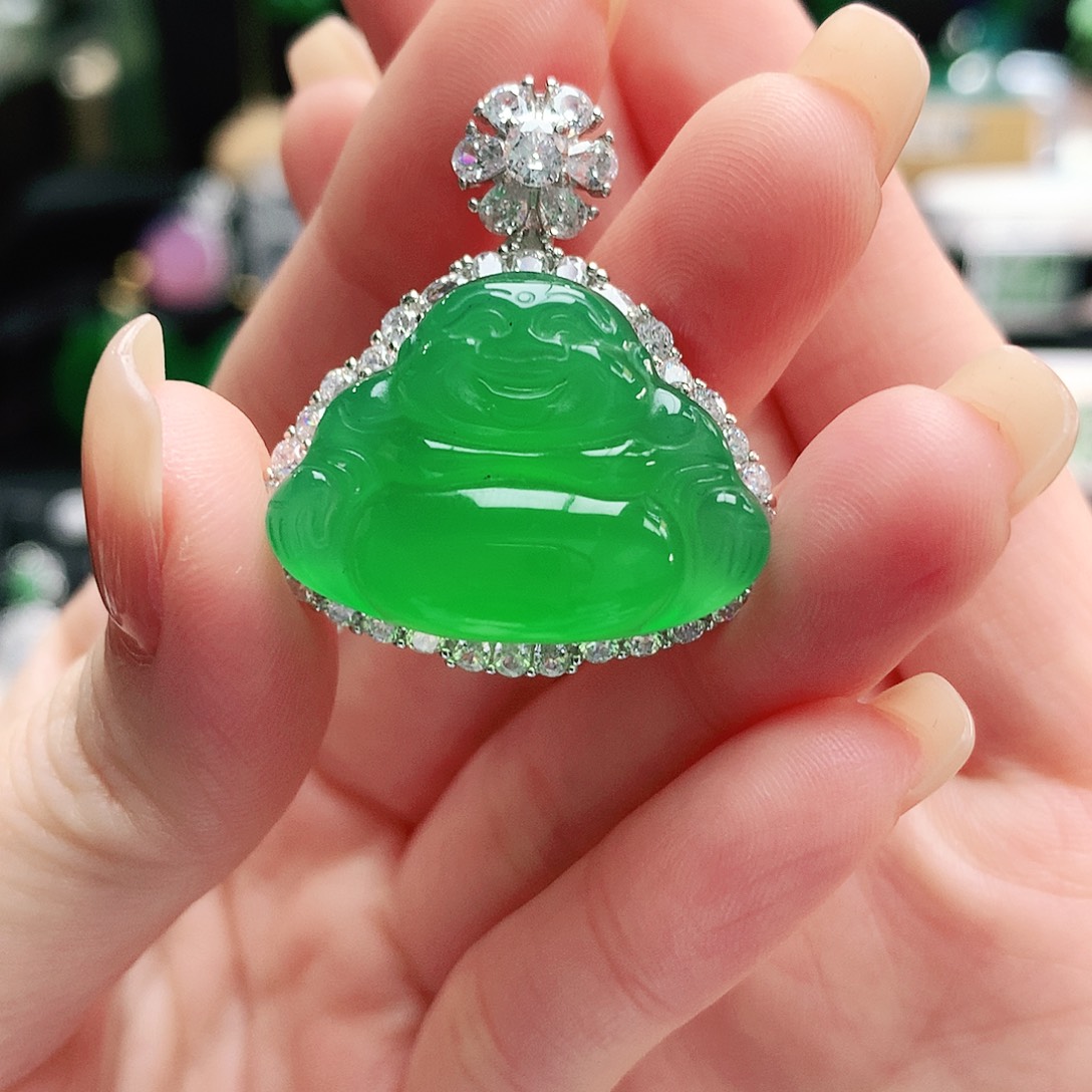 玛瑙/玉髓银S925镶嵌吊坠