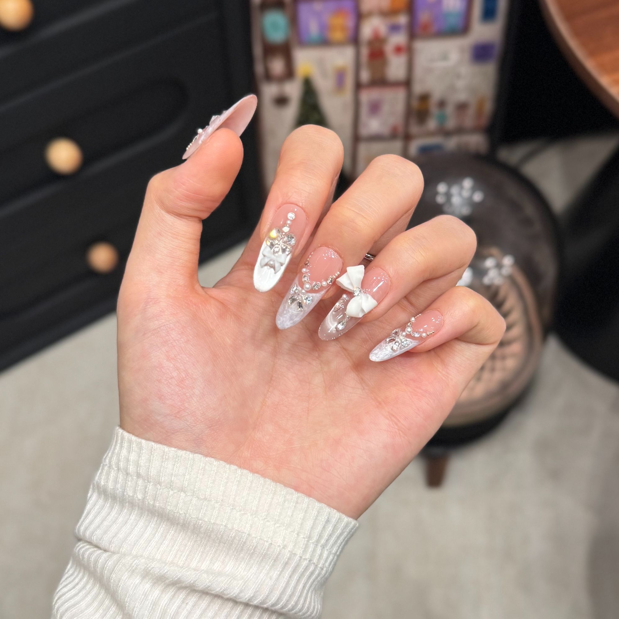 【白色恋人】新美甲穿戴甲片2025新款高级感秋冬手工穿戴甲推荐甲片