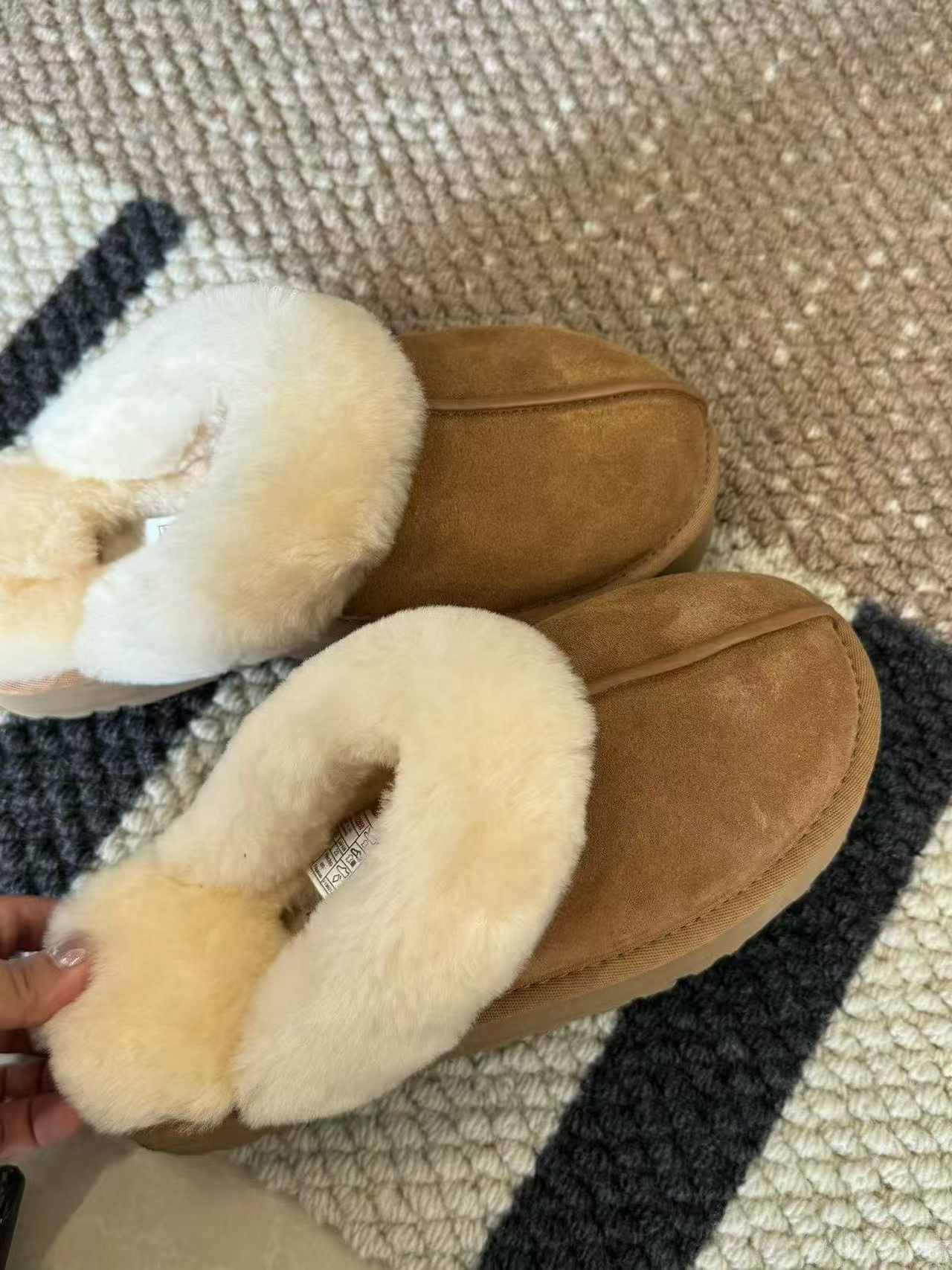 【3厘米星拖】厚底星拖冬季皮毛一体时尚百搭羊毛拖鞋