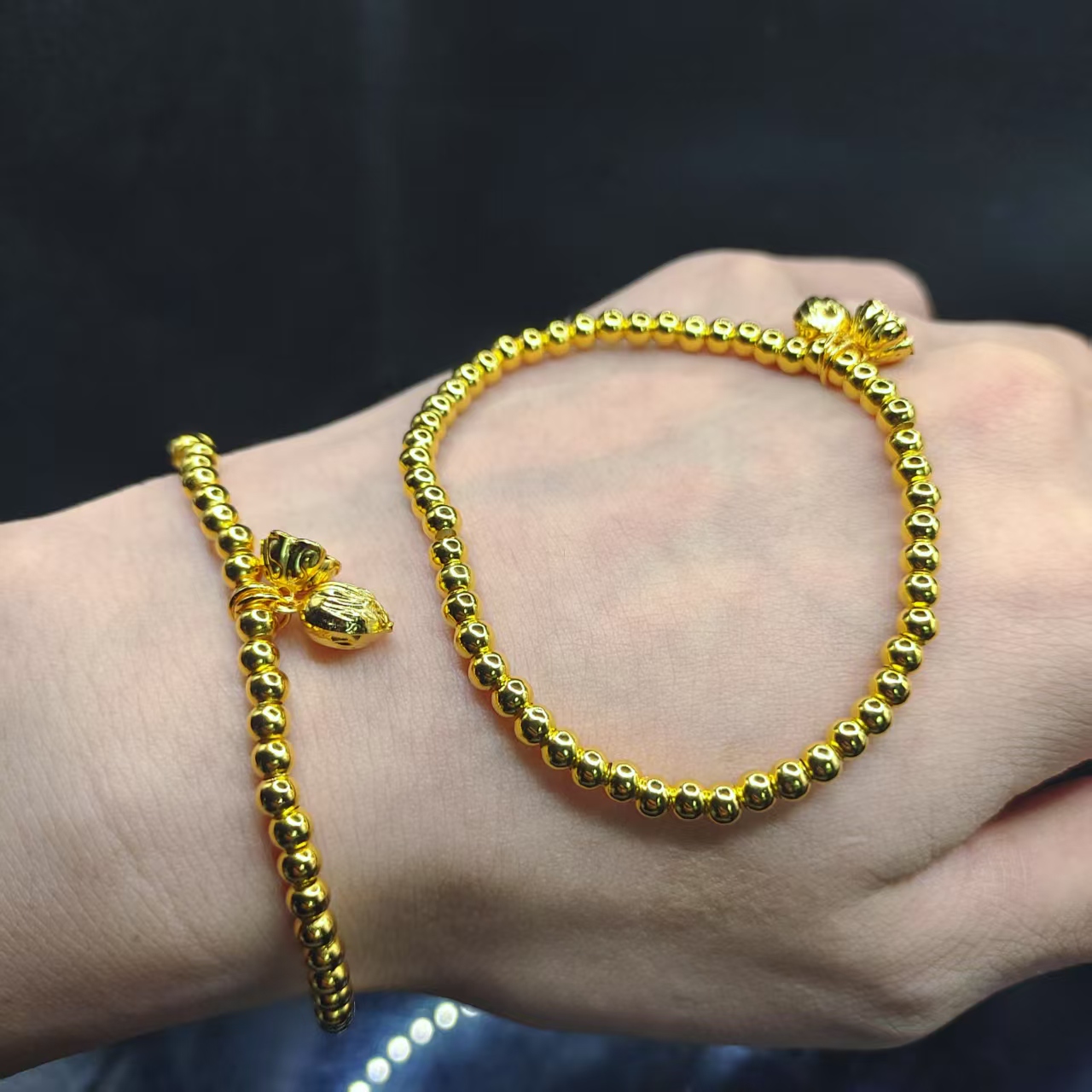 足银银制品 【龙龙严选】足银DIY单圈手串X2【多样性发其一】约3mm+