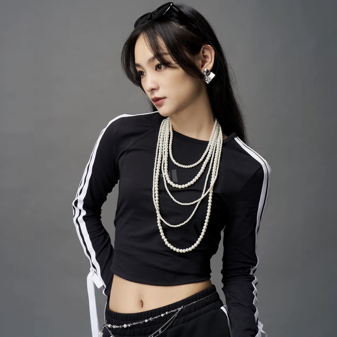 adidas/阿迪达斯DANCE LS TEE女子舞动条纹经典运动长袖T恤KG3862