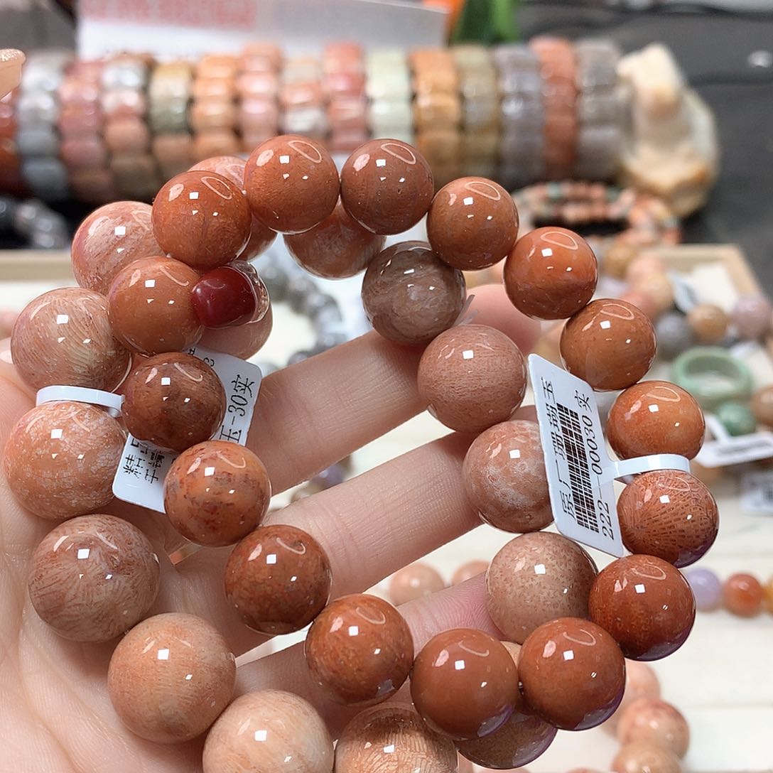 硅化珊瑚（珊瑚玉）手链未镶嵌杨*宝241