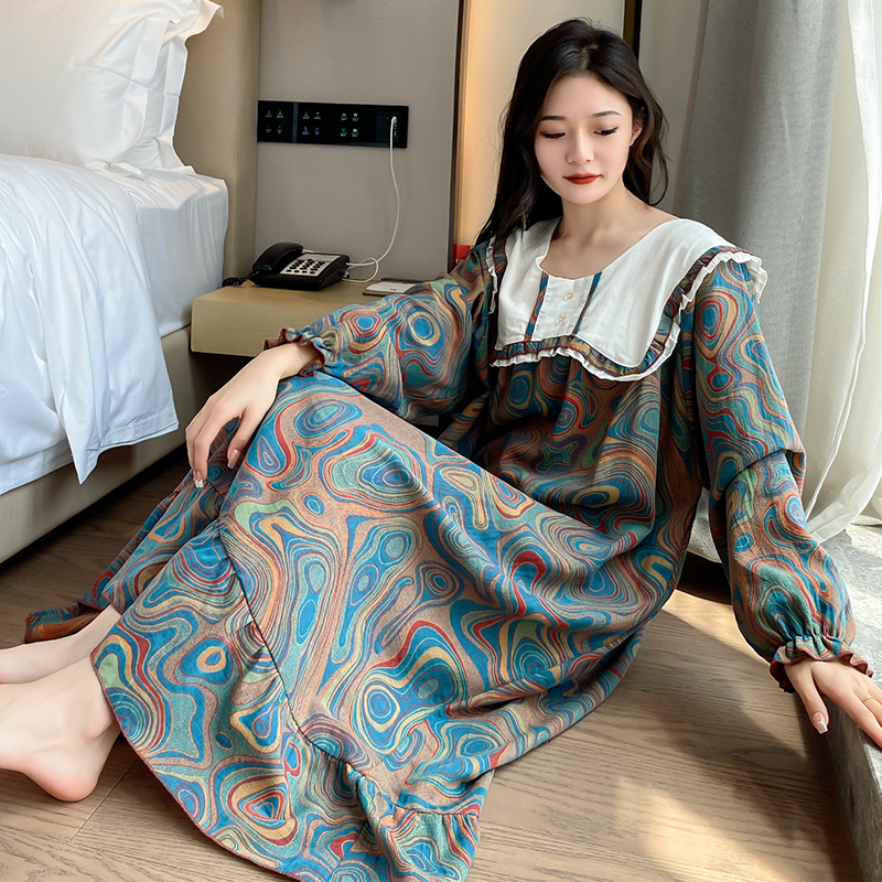 大码长袖睡衣女款爆款2025新款韩版春秋季薄款纯棉韩版胖mm家居服