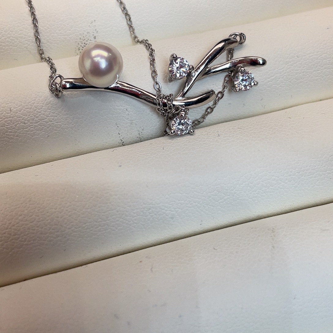 项链海水珍珠银S925镶嵌