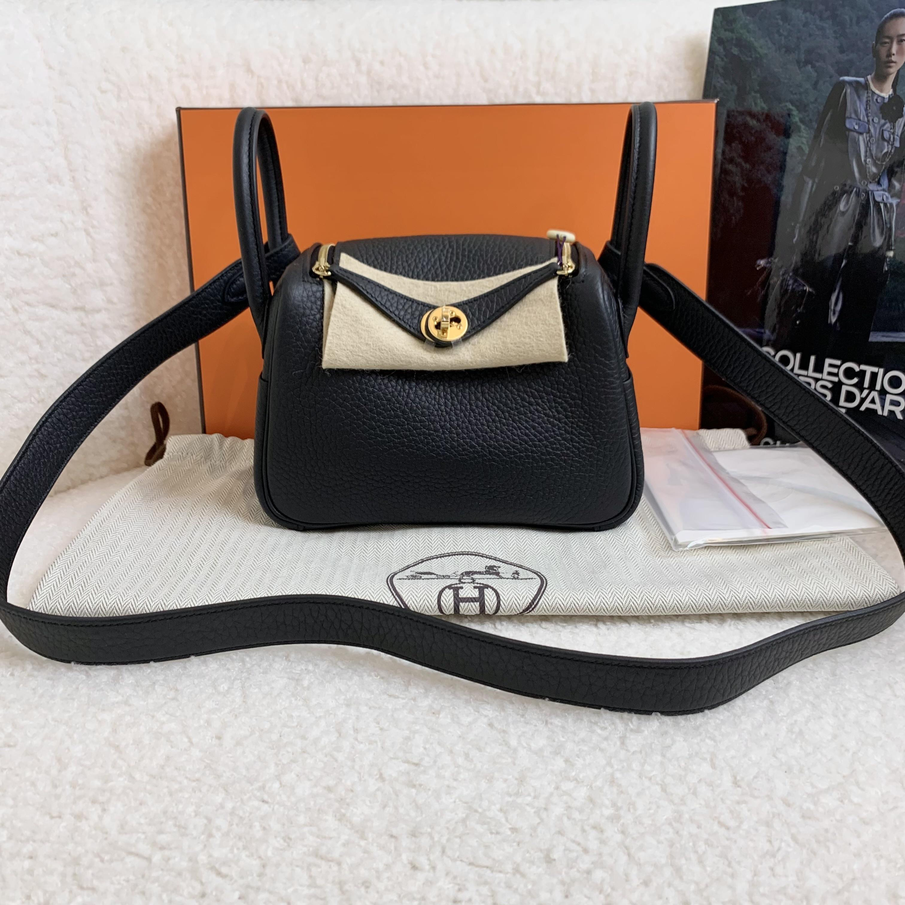 未使用 Hermes/爱马仕 壹臻/黑金mini lindy二代 K刻12978198