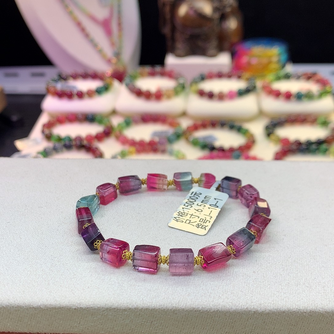 手串未镶嵌西瓜碧玺西瓜方糖6.5mm