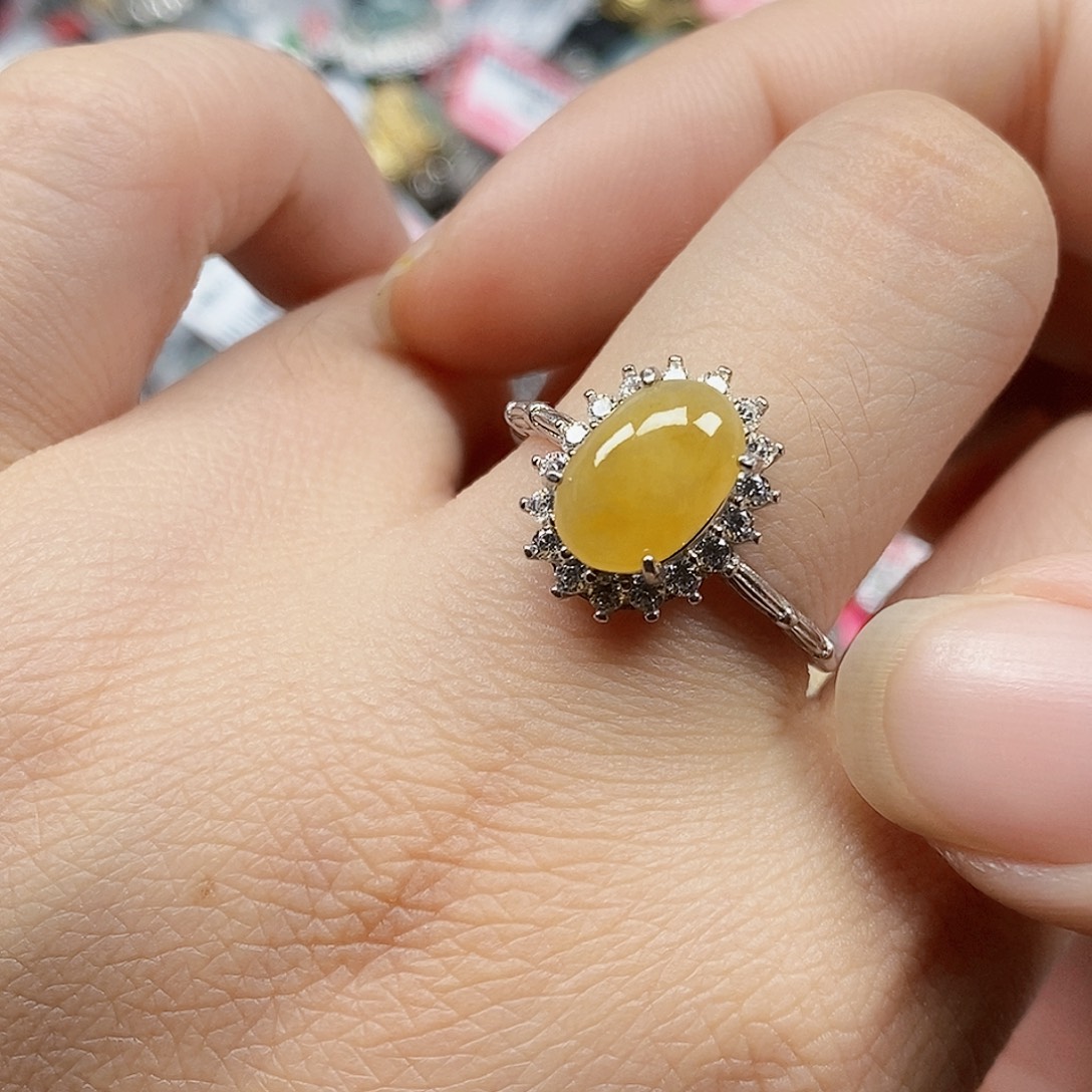 翡翠银S925镶嵌戒指