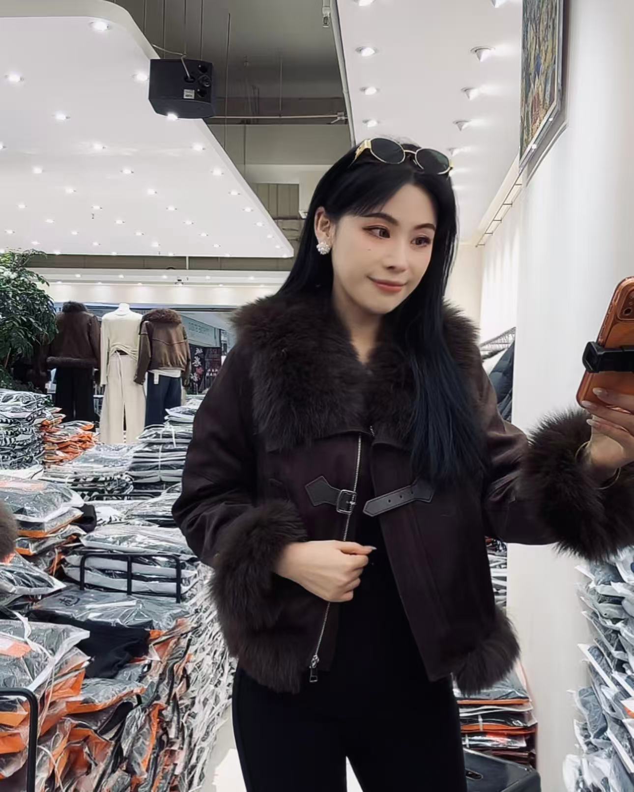 ZHUOXIXI【漫天风雪】精致贵妇级狐狸毛90鸭绒羽绒服-1215