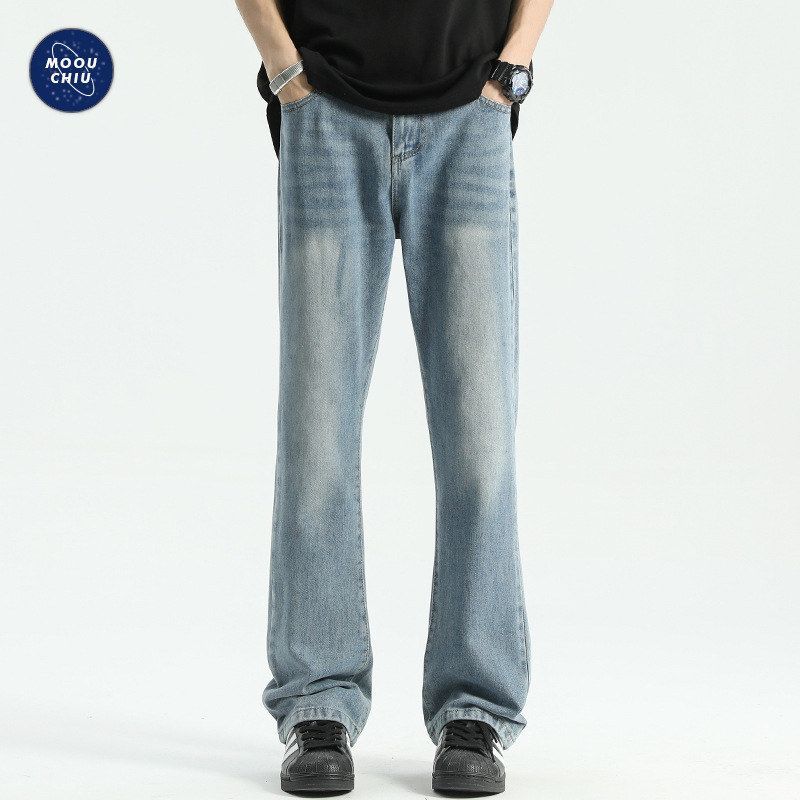 男装∣美式高街cleanfit微喇牛仔裤男vibe风痞帅宽松喇叭长裤