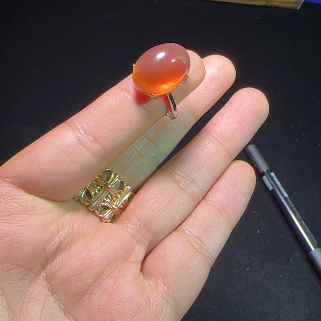 琥珀银S925镶嵌裸石