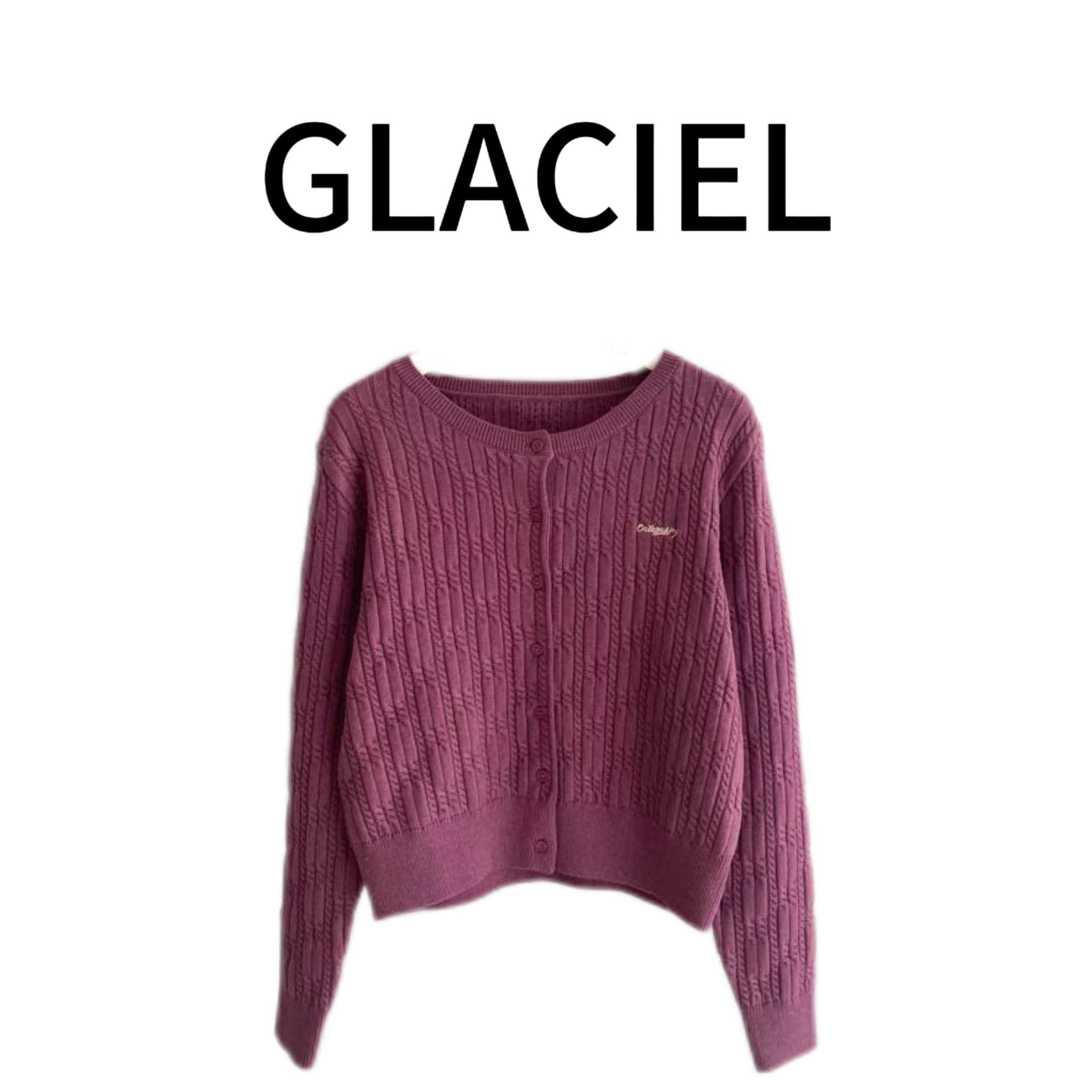 【GLACIEL】复古刺绣针织开衫女春新款韩系学院风短款针织女