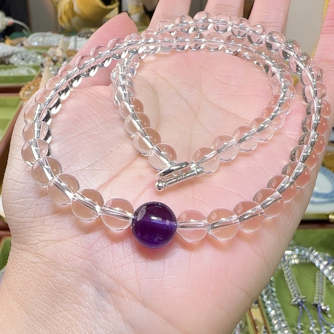 *****未镶嵌水晶手串天然白水晶全净体