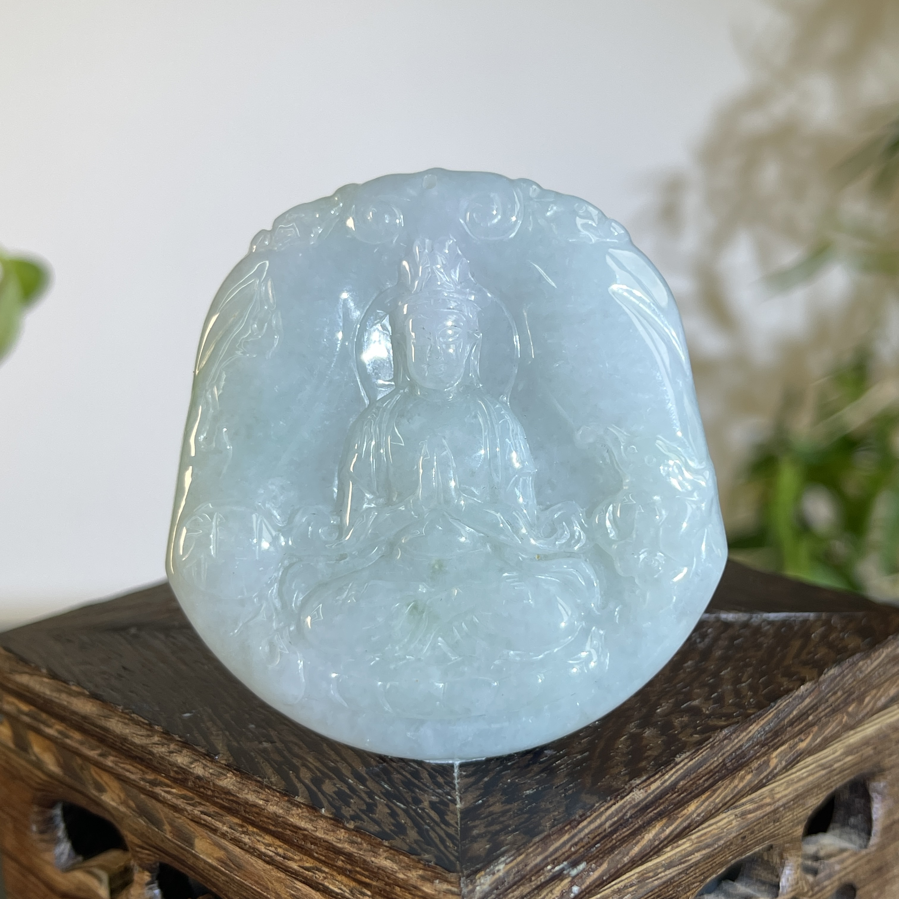 JTB08-011 天然缅甸A货翡翠 观音