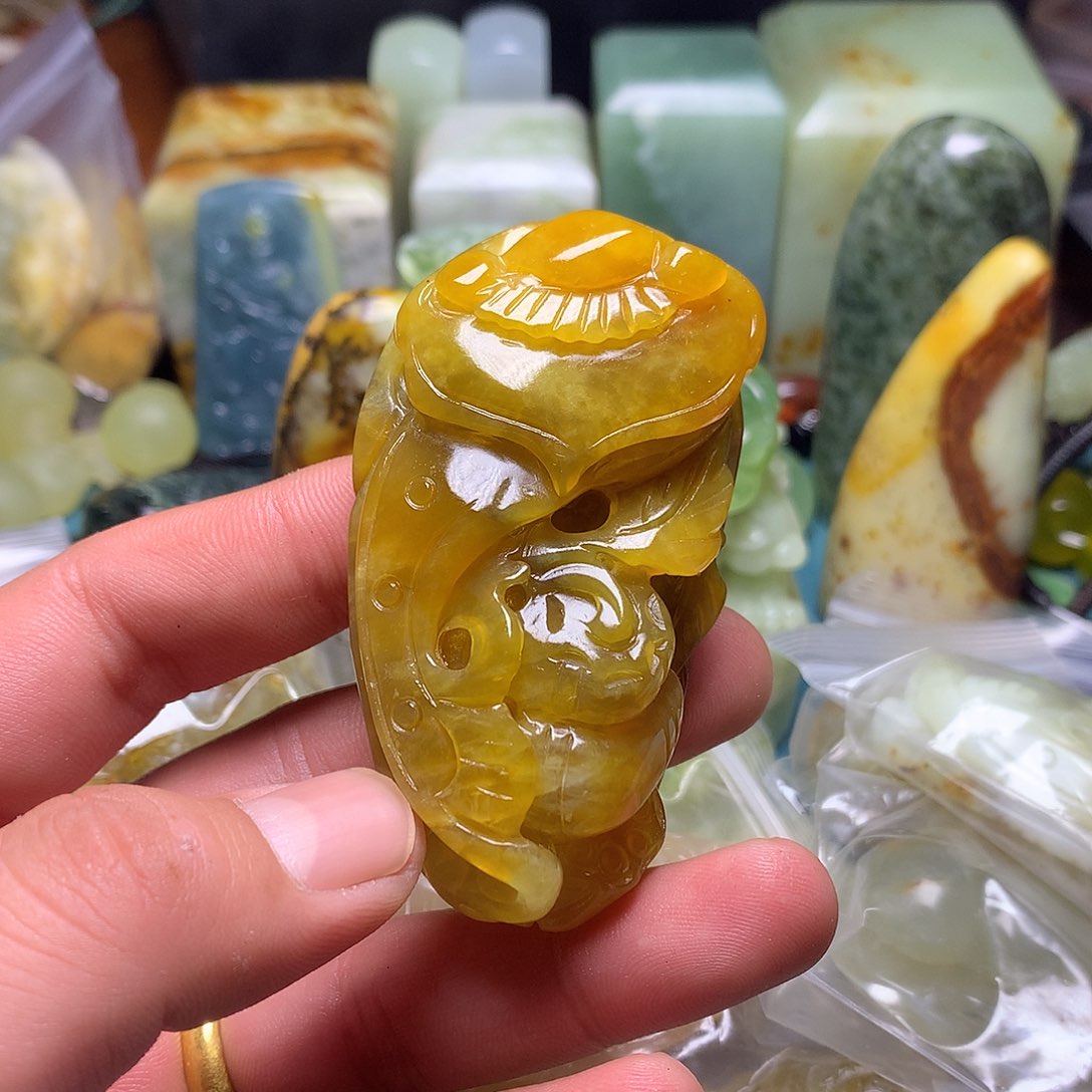 未镶嵌岫玉岫玉花玉手把