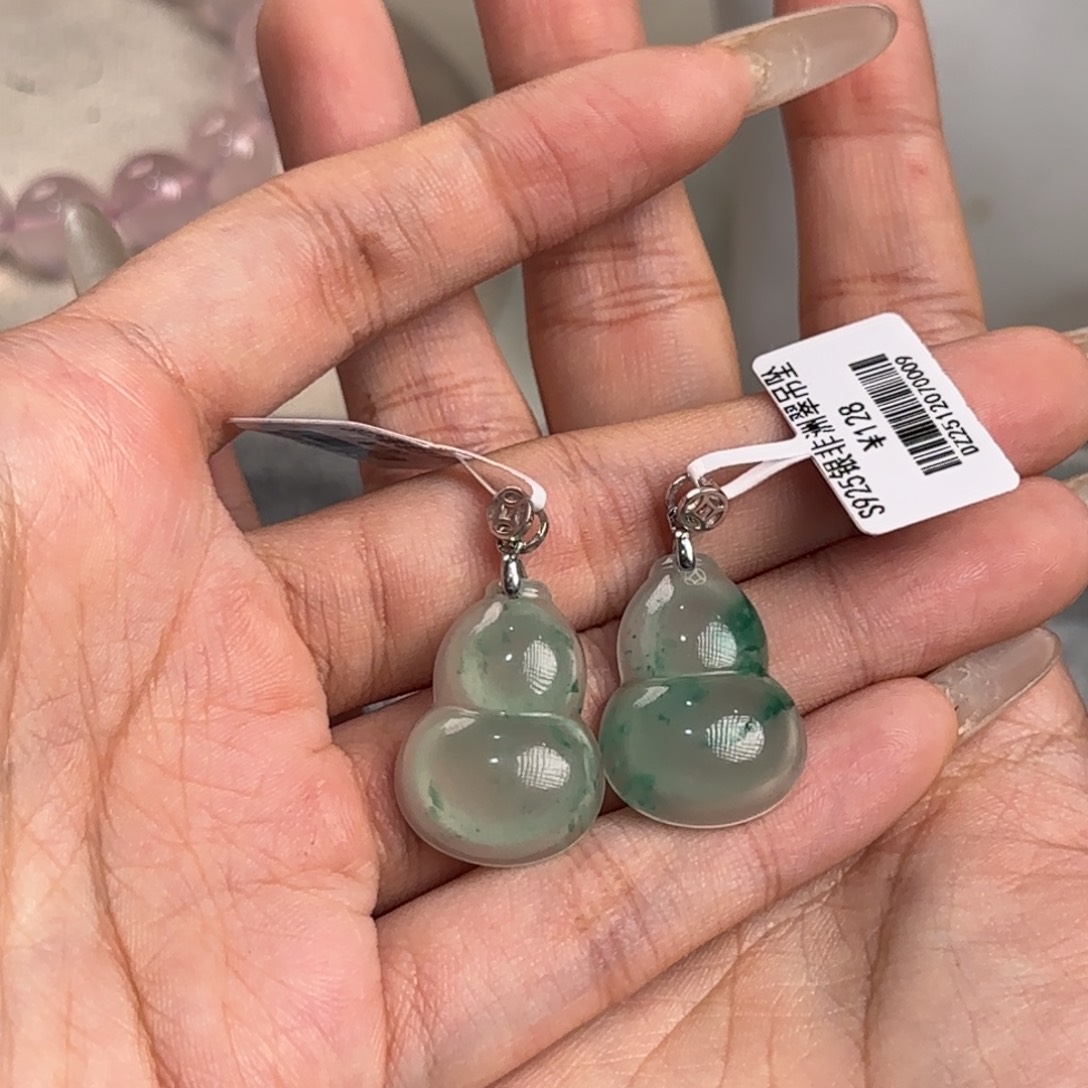 石英质玉银S925镶嵌吊坠(不含链)葫芦多样发一