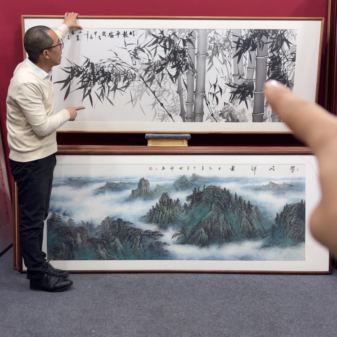 国画手绘作品带框包邮210成80