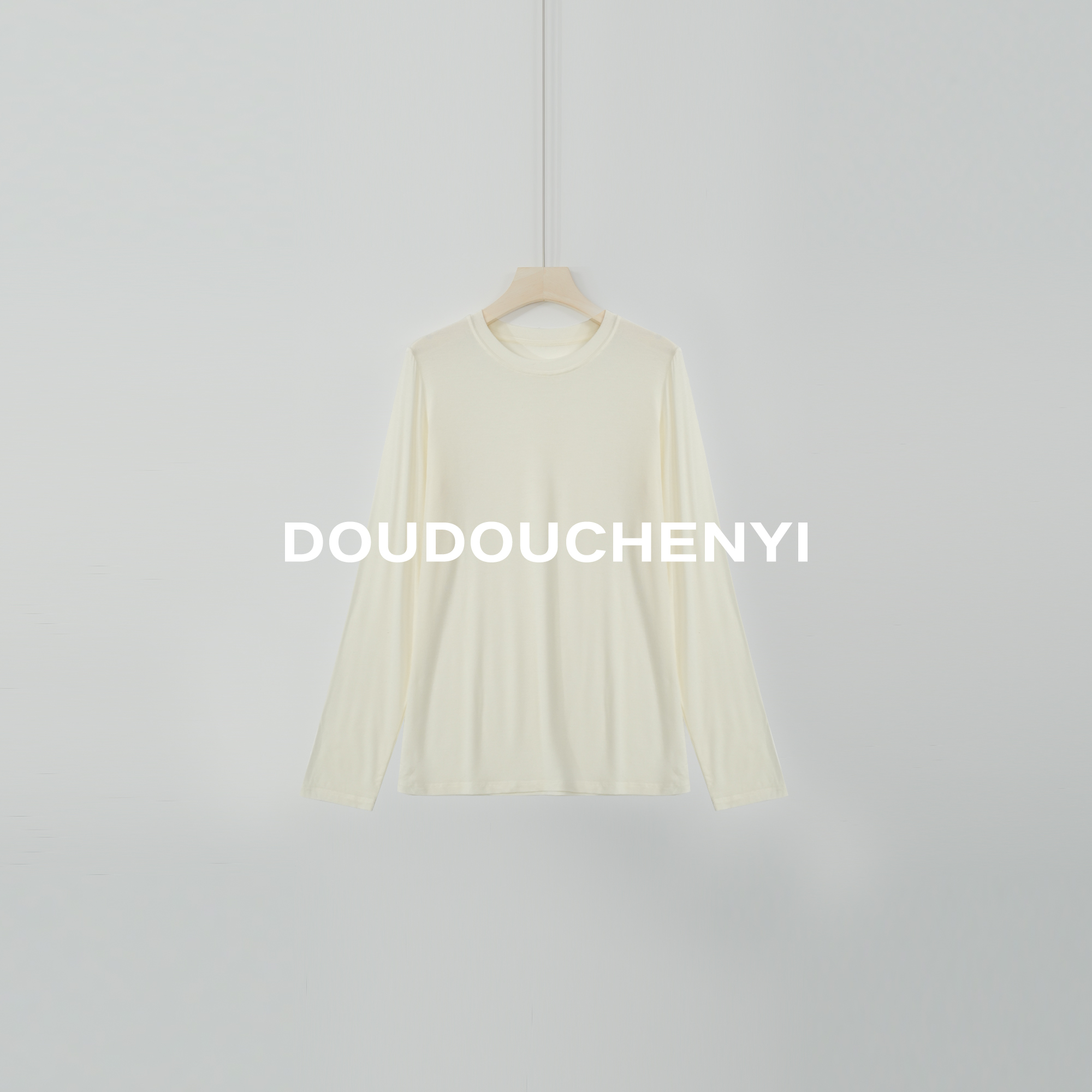 【DOUDOUCHENYI】"面膜T"简约打底羊绒混纺针织衫-5595