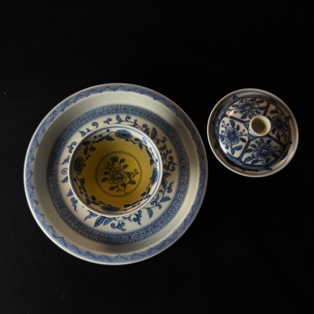 景德镇铭青山坊元风四季花卉壶承