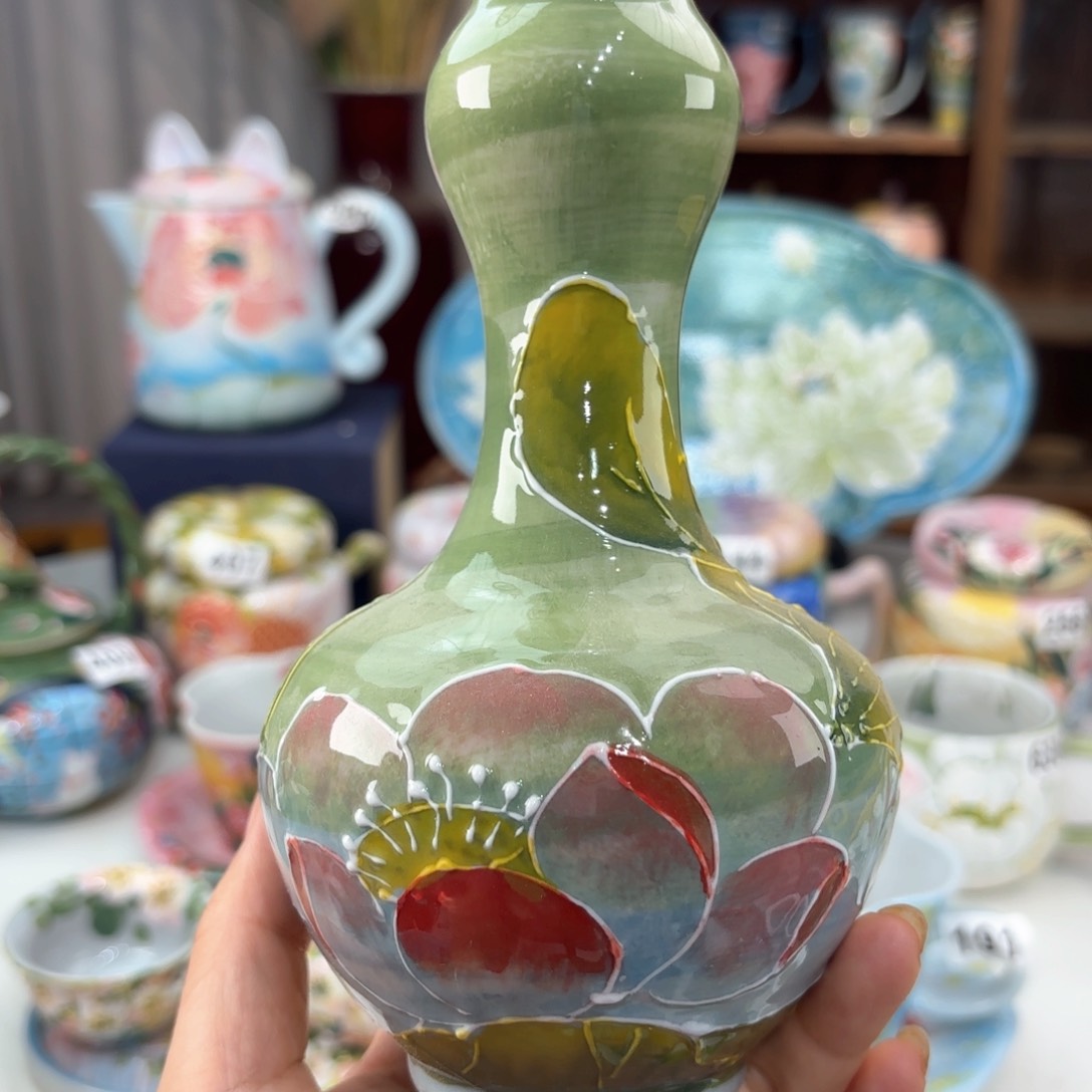 景德镇手绘高温釉下彩陶瓷茶具
