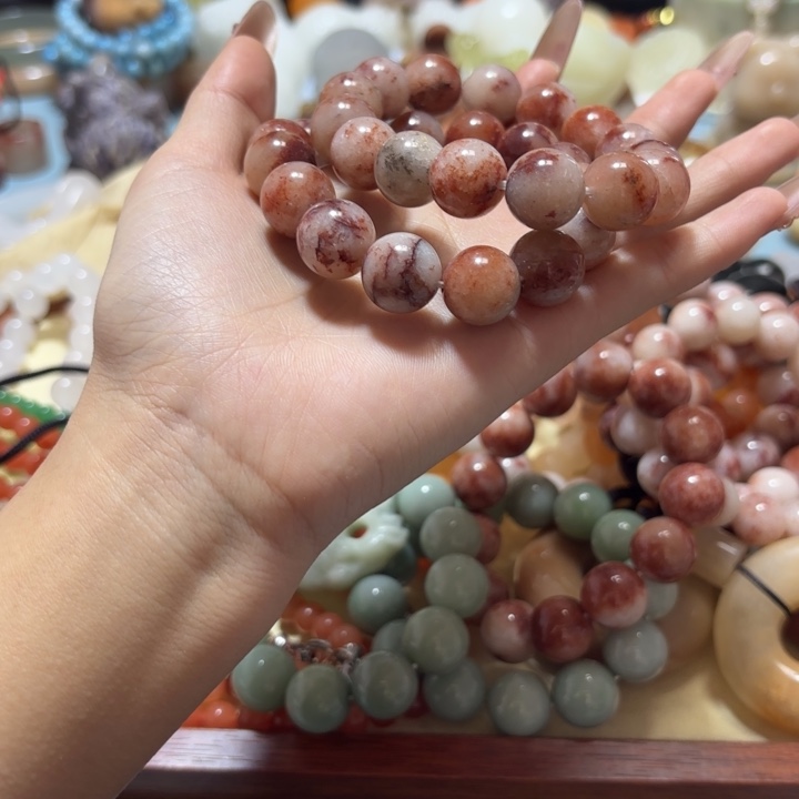 發****石英岩玉合金手链