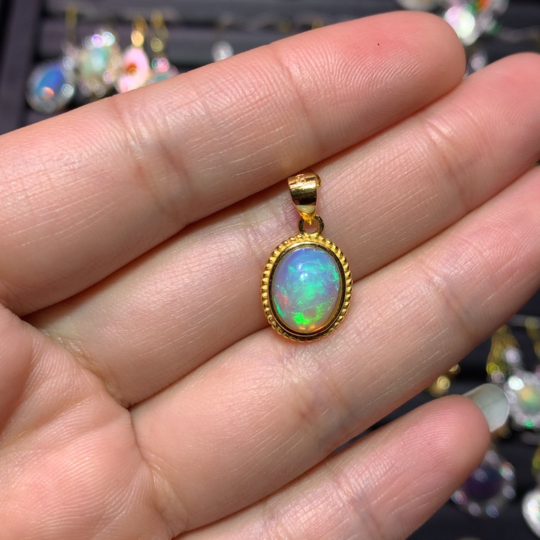 欧泊吊坠款式银S925镶嵌雪***凰