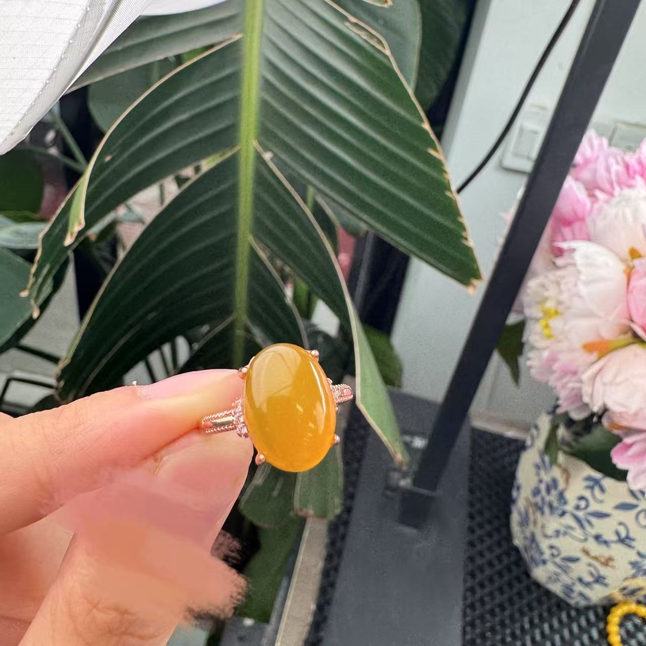 天然黄色戒指可调节多样性发其一