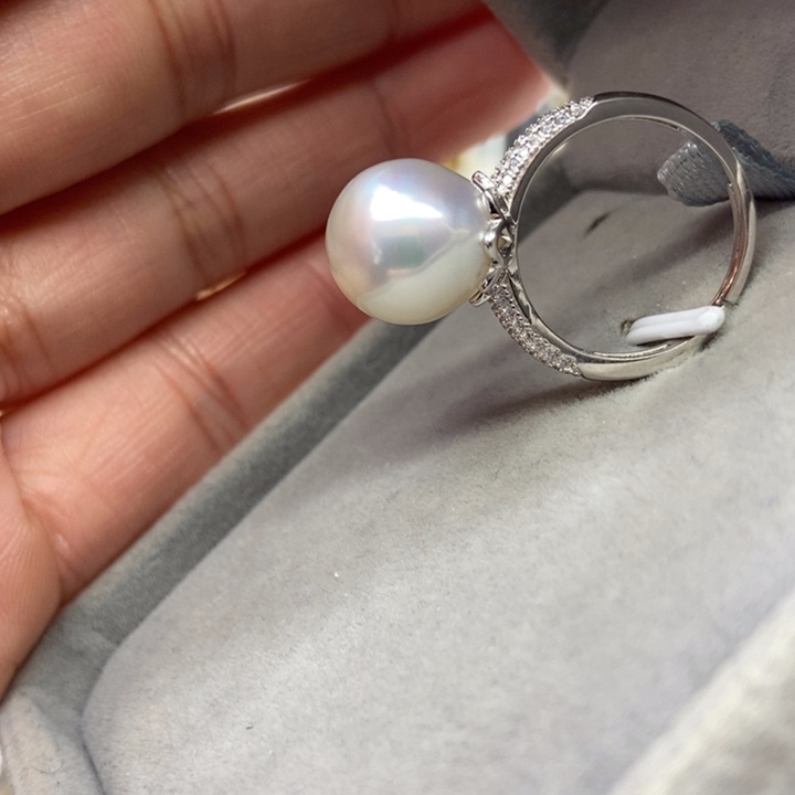 海水珍珠戒指银S925镶嵌