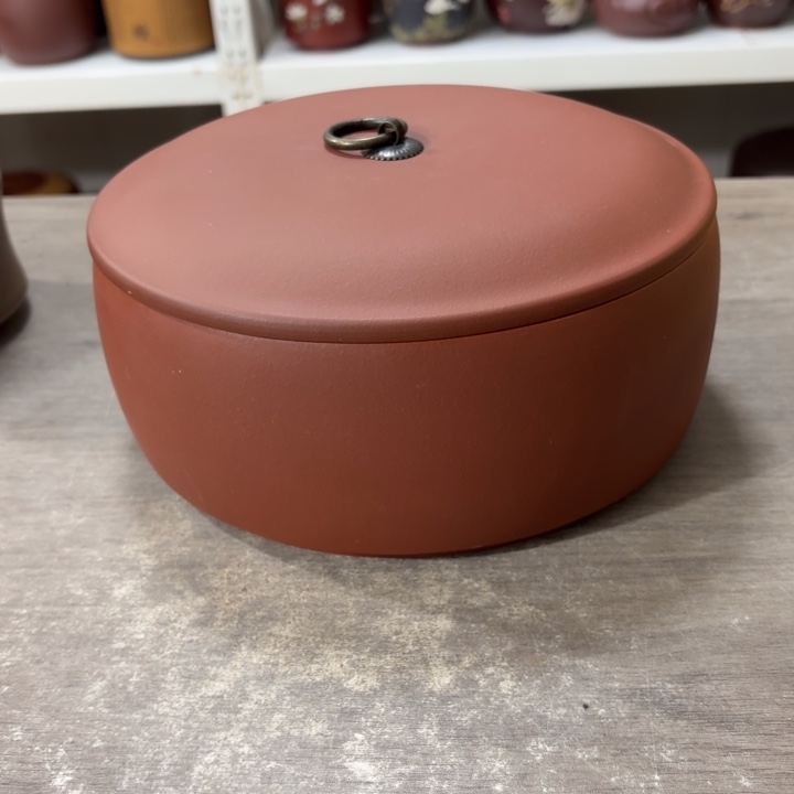 紫砂茶叶罐三饼罐